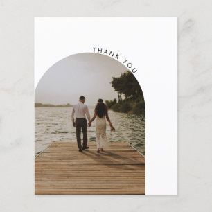 Cartão de Agradecimento de Fotos de Casamento Econ