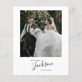 Cartão de Agradecimento de Fotos de Casamento Mini