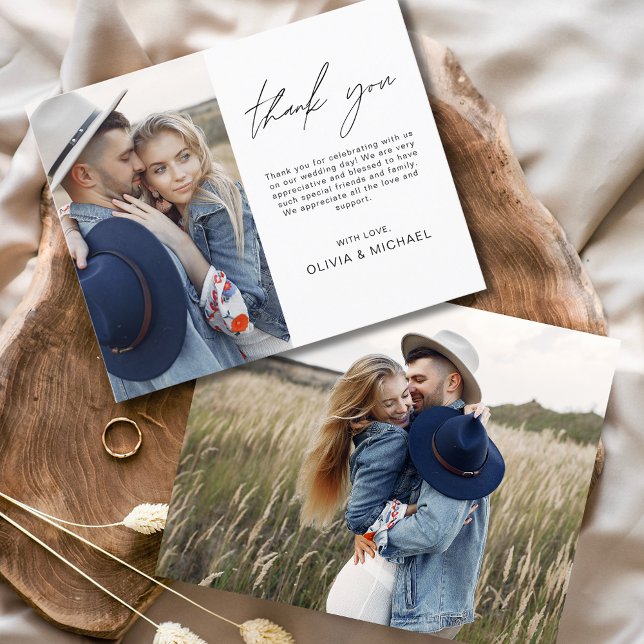 Cartão de Agradecimento de Fotos de Casamento Mini (Criador carregado)