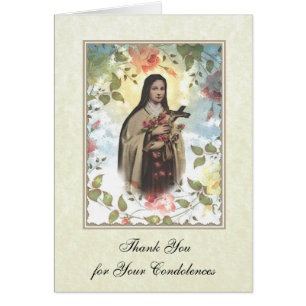Cartão de Agradecimento de Funeral Católico de Con