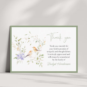 Cartão de Agradecimento de Funeral de Dois Pássaro