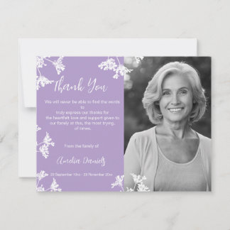 Cartão de Agradecimento de Funeral de Flor Silvest