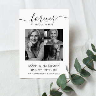 Cartão de Agradecimento de Funeral Foto Para Sempr