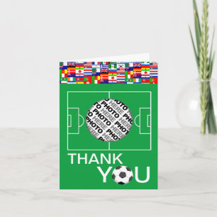 Cartão de Agradecimento de Futebol Adicionar Foto