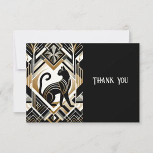 Cartão de Agradecimento de Gato Decorativo Abstrat
