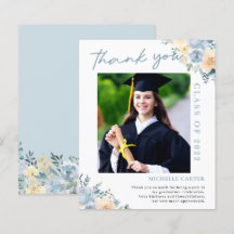 Cartão de Agradecimento de Graduação com Flores em
