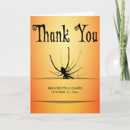 Cartão de agradecimento de Halloween com aranha la