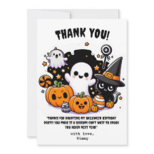 Cartão de agradecimento de Halloween Cute Boo para