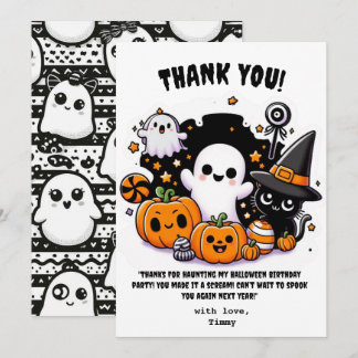 Cartão de agradecimento de Halloween Cute Boo para