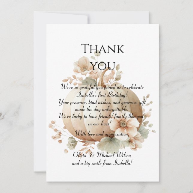 Cartão de agradecimento de Halloween de primeiro a (Frente)