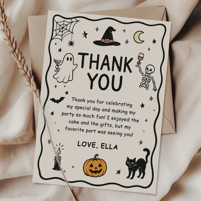 Cartão de agradecimento de Halloween desenhado à m (Criador carregado)