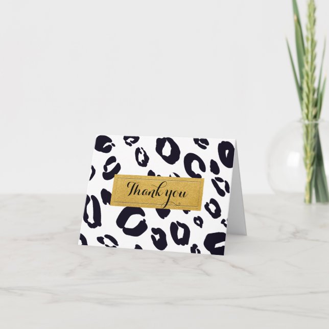 Cartão de Agradecimento de Impressão de Leopardo P (Frente)