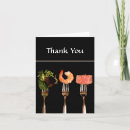 Cartão de agradecimento de jantar com comida moder