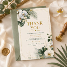 Cartão de Agradecimento de Luxo para Casamento de