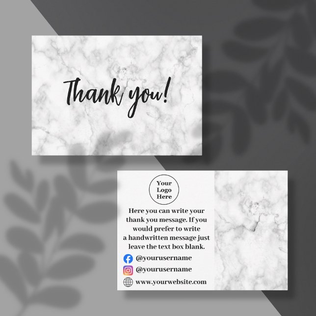 Cartão de agradecimento de mármore branco (Criador carregado)