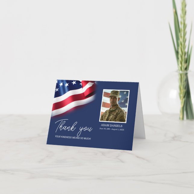 Cartão de Agradecimento de Memorial de Veterano co (Frente)