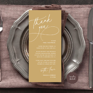 Cartão de Agradecimento de Mesa de Casamento Elega