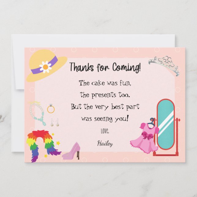 Cartão de Agradecimento de Moda de Vestir (Frente)