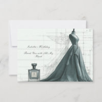 Cartão de Agradecimento de Moda Elegante – Vestido