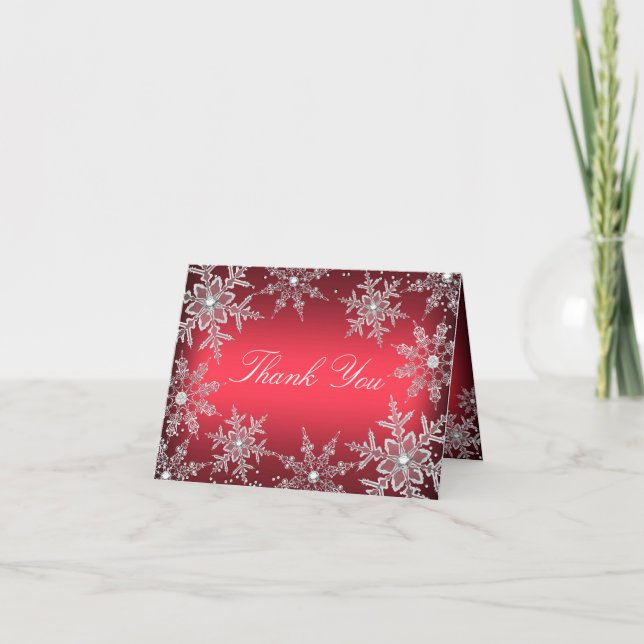 Cartão de Agradecimento de Natal com Floco de Neve (Frente)