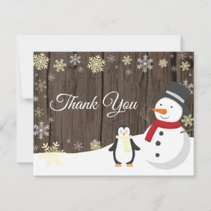 Cartão de agradecimento de Natal de inverno Floco