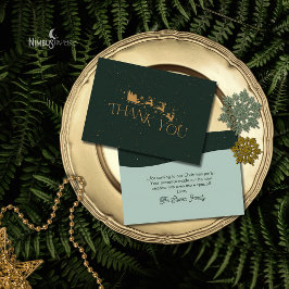 Cartão de agradecimento de Natal moderno verde dou