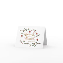 Cartão de Agradecimento de Natal para Casamento Fe