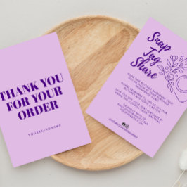 Cartão de agradecimento de negócios Lavender Snap