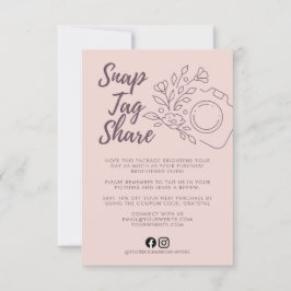 Cartão de agradecimento de negócios Rose Pink Snap