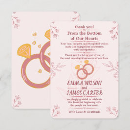 Cartão de Agradecimento de Noivado Floral Blush