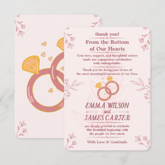 Cartão de Agradecimento de Noivado Floral Blush