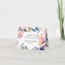 Cartão de Agradecimento de Noivado Floral Brilhant