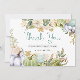 Cartão de agradecimento de outono de abóbora de ou