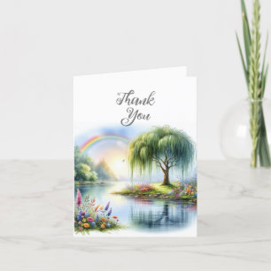 Cartão de Agradecimento de Paisagem em Aquarela