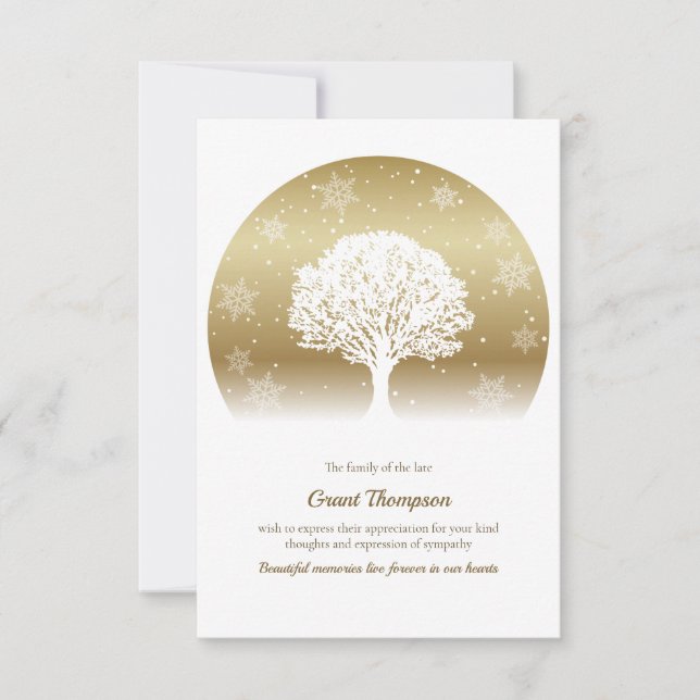 Cartão de Agradecimento de Pêsames Árvore de Vida  (Frente)