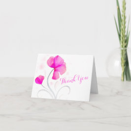 Cartão de agradecimento de pintura aquarela de flo