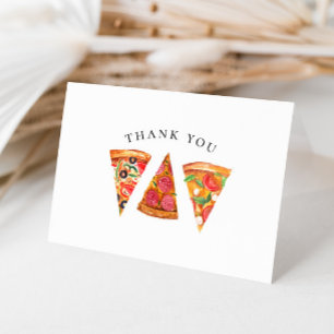 Cartão de Agradecimento de Pizza em Aquarela