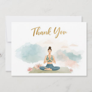 Cartão de agradecimento de posição de yoga