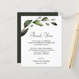 Cartão de Agradecimento de Recepção de Casamento c