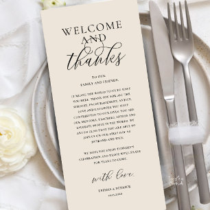 Cartão de Agradecimento de Recepção de Casamento M