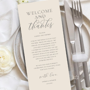 Cartão de Agradecimento de Recepção de Casamento M