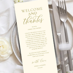 Cartão de Agradecimento de Recepção de Casamento M