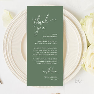 Cartão de Agradecimento de Recepção de Casamento M