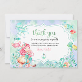 Cartão de Agradecimento de Sereia Sob o Mar