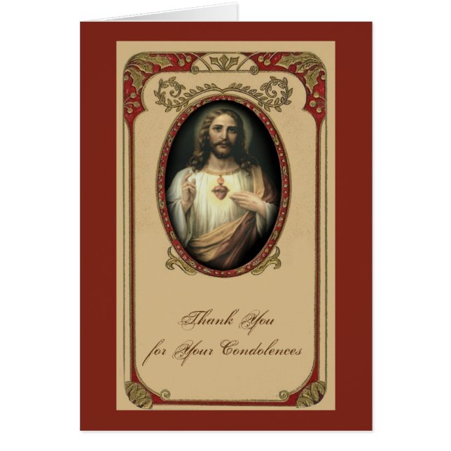 Cartão de Agradecimento de Simpatia Jesus Católico (Frente)