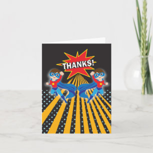 Cartão de agradecimento de super-herói   Gêmeos