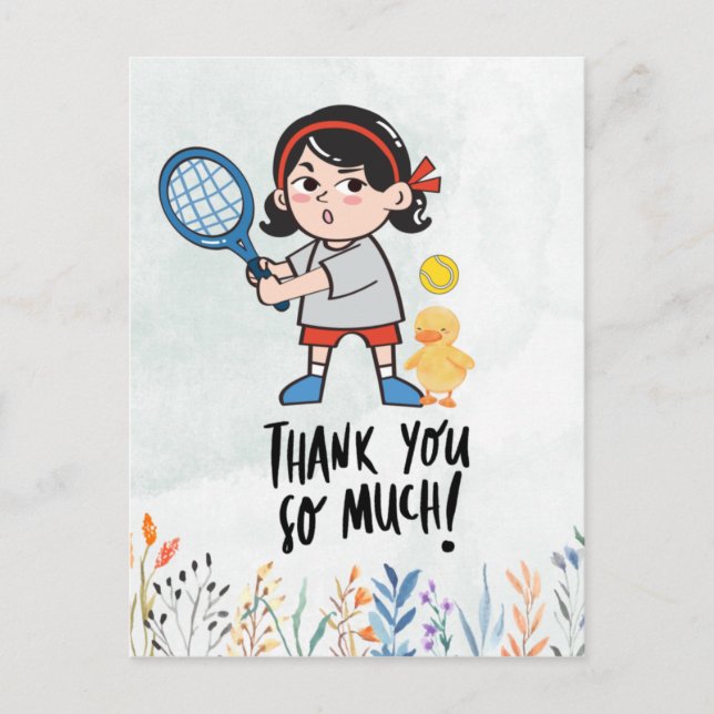 Cartão de agradecimento de tênis para treinador ga (Frente)