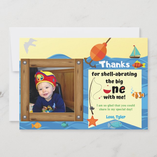 Cartão de agradecimento de uma foto O-Fish-ally (Frente)