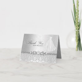 Cartão de Agradecimento de Vestido de Noiva & Joia