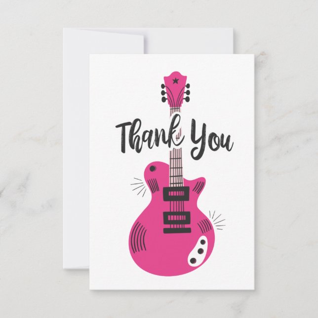 Cartão de agradecimento de violão Rock N Roll (Frente)